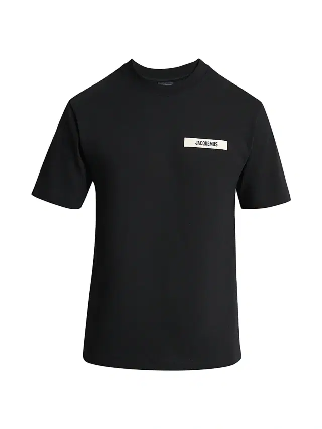 Men's Grosgrain Logo Cotton T-Shirt - Black