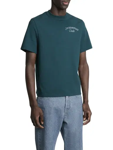 Jacquemus Men's Club Logo Cotton Crewneck T-Shirt - Green | Thumbnail 3
