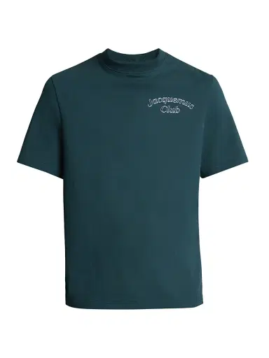Jacquemus Men's Club Logo Cotton Crewneck T-Shirt - Green | Thumbnail 1