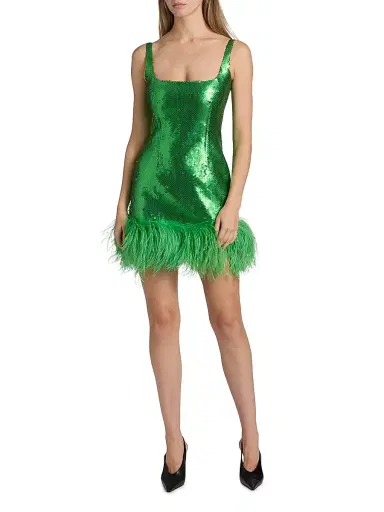16Arlington Women's Sior Feather-Trimmed Sequined Minidress - Giada | Thumbnail 2 16Arlington Women's Sior Feather-Trimmed Sequined Minidress - Giada | Thumbnail 2