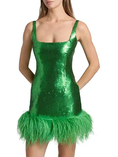 16Arlington Women's Sior Feather-Trimmed Sequined Minidress - Giada | Thumbnail 3 16Arlington Women's Sior Feather-Trimmed Sequined Minidress - Giada | Thumbnail 3