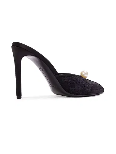 Black Suede Studio Women's Debby 0MM Mesh Mules - Black Mesh | Thumbnail 4