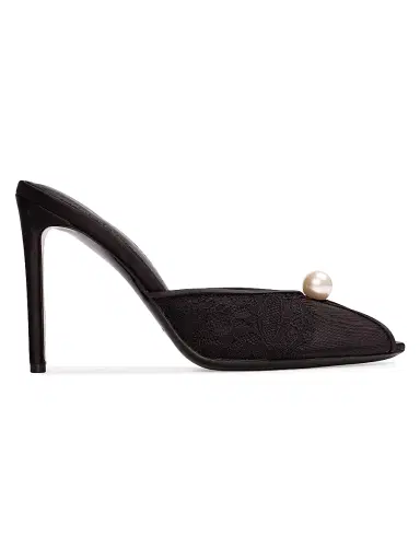 Black Suede Studio Women's Debby 0MM Mesh Mules - Black Mesh | Thumbnail 1