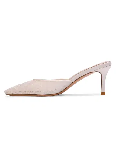 Black Suede Studio Women's Jayla 70MM Lace Mules - White Floral Lace - Size 12 | Thumbnail 3