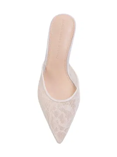Black Suede Studio Women's Jayla 70MM Lace Mules - White Floral Lace - Size 12 | Thumbnail 5