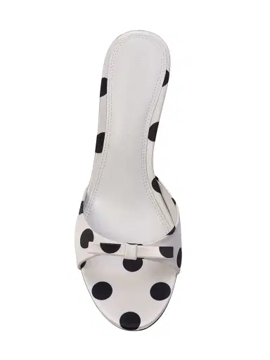Black Suede Studio Women's Albie 65MM Polka Dot Mules - White Polka Dot | Thumbnail 5