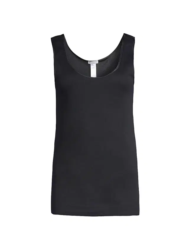 Women's Cotton Seamless Tank Top - Black