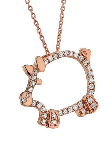 Roberto Coin Women's Tiny Treasures 18K Rose Gold & 0.15 TCW Diamond Pig Pendant Necklace - Pink Gold | Thumbnail 5