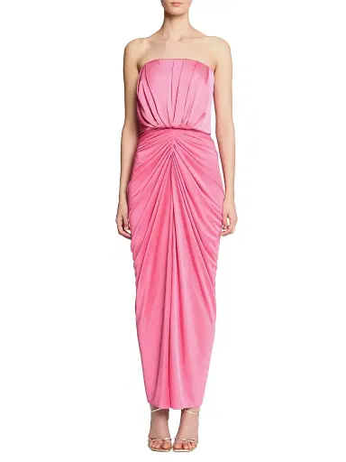 Halston Women's Anneli Draped Jersey Strapless Midi-Dress - Wild Berry - Size 8 | Thumbnail 2 Halston Women's Anneli Draped Jersey Strapless Midi-Dress - Wild Berry - Size 8 | Thumbnail 2