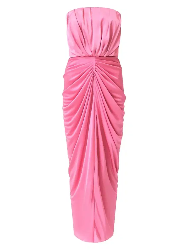 Women's Anneli Draped Jersey Strapless Midi-Dress - Wild Berry