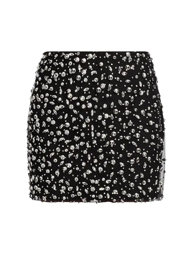 Mariandree Gaitan Women's Mia Crystal-Embellished Body-Con Miniskirt - Black - Size Large