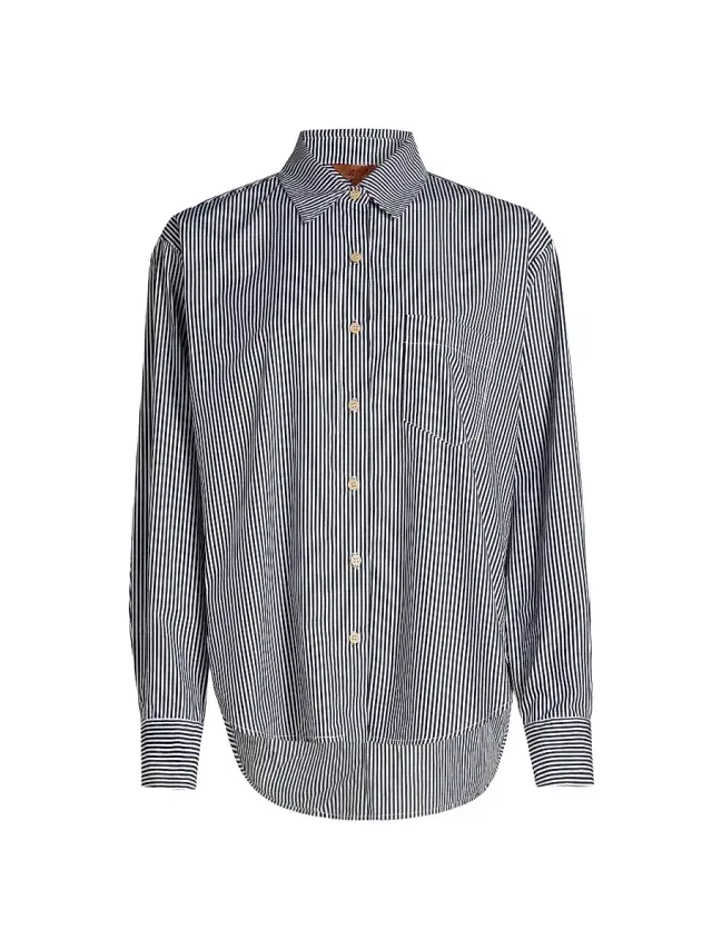 Women's The Weekend Cotton Shirt - Black Stripe