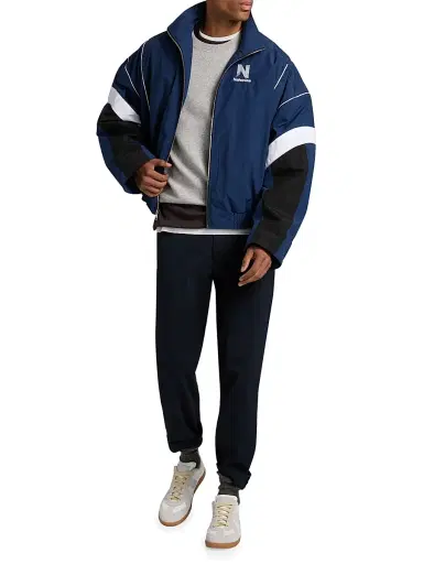 Nahmias Men's Warm Up Jacket - Cobalt Blue Nylon - Size XL | Thumbnail 2