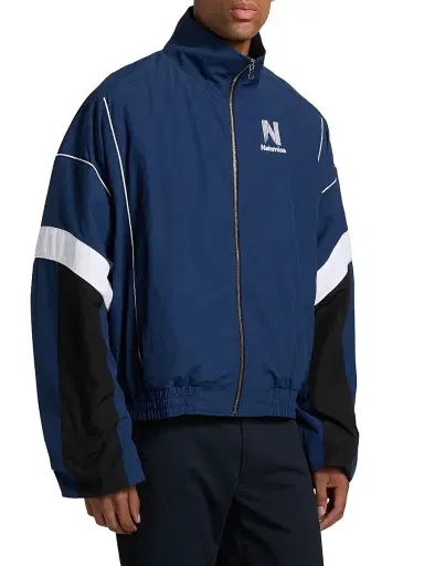 Nahmias Men's Warm Up Jacket - Cobalt Blue Nylon - Size XL | Thumbnail 4
