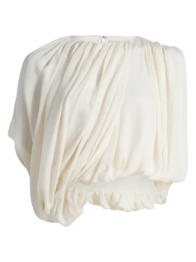 Women's Marie Asymmetric Draped Silk Crop Top -