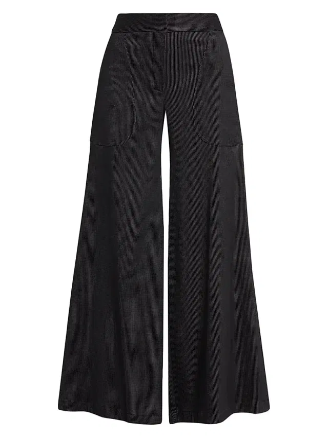 JBQ Women's Oslo Checkered Wide-Leg Pants - Midnight