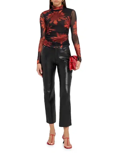 JBQ Women's Tyla Printed Turtleneck Top - Crimson Black | Thumbnail 2 JBQ Women's Tyla Printed Turtleneck Top - Crimson Black | Thumbnail 2