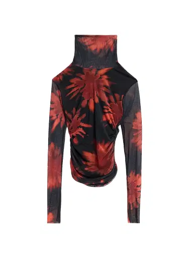 JBQ Women's Tyla Printed Turtleneck Top - Crimson Black | Thumbnail 1 JBQ Women's Tyla Printed Turtleneck Top - Crimson Black | Thumbnail 1