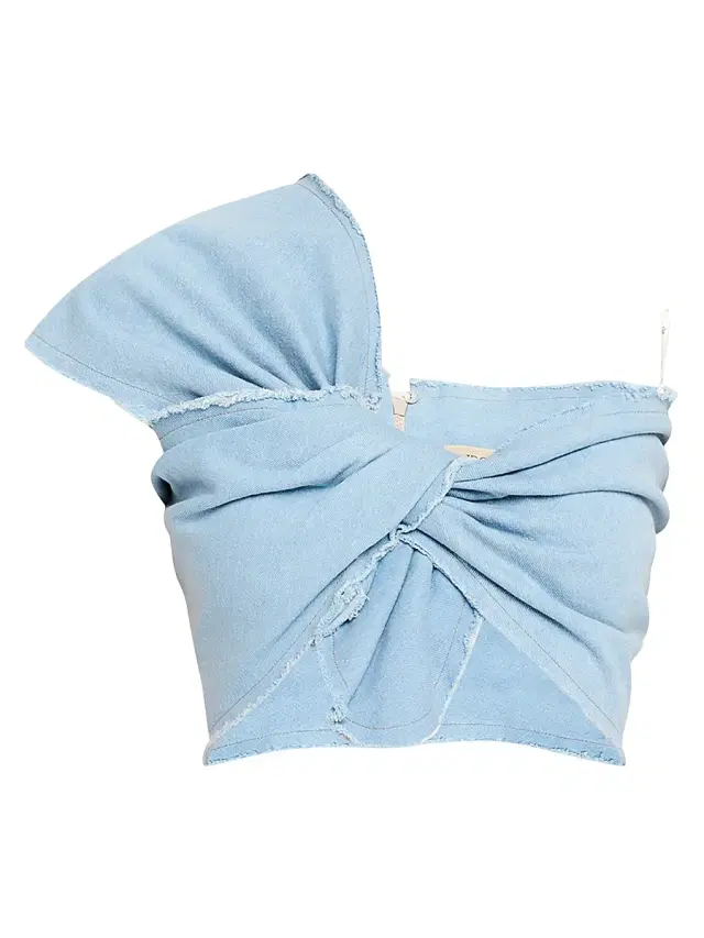 JBQ Women's Sol One-Shoulder Neckline Cotton Top - Sky