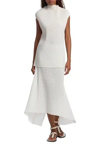 Co Women's Plisse High-Low Midi-Skirt | Thumbnail 2 Co Women's Plisse High-Low Midi-Skirt | Thumbnail 2