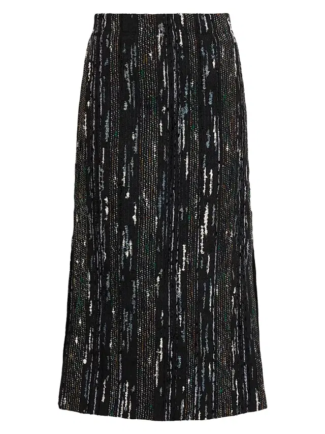 Women's Avery Sequined Midi-Skirt - Black
