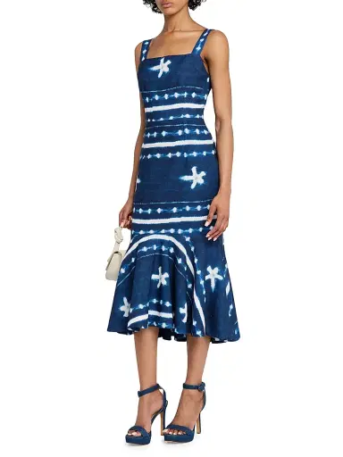 JBQ Women's Natasha Tie-Dye Linen Midi-Dress - Blue Multi - Size XL | Thumbnail 2 JBQ Women's Natasha Tie-Dye Linen Midi-Dress - Blue Multi - Size XL | Thumbnail 2