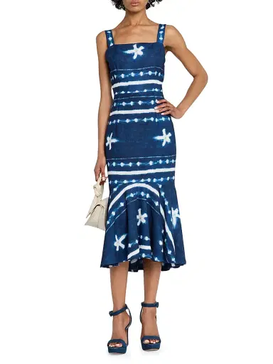JBQ Women's Natasha Tie-Dye Linen Midi-Dress - Blue Multi - Size XL | Thumbnail 3 JBQ Women's Natasha Tie-Dye Linen Midi-Dress - Blue Multi - Size XL | Thumbnail 3