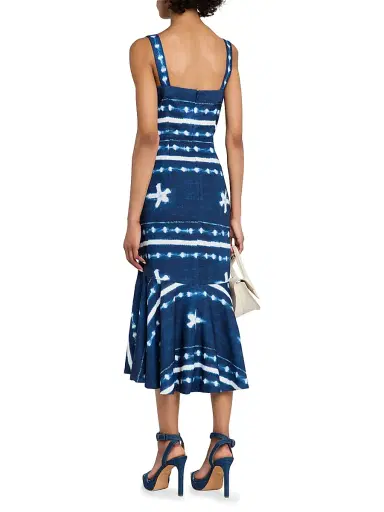 JBQ Women's Natasha Tie-Dye Linen Midi-Dress - Blue Multi - Size XL | Thumbnail 4 JBQ Women's Natasha Tie-Dye Linen Midi-Dress - Blue Multi - Size XL | Thumbnail 4
