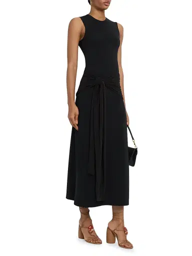 JBQ Women's Rory Jersey Tie-Front Midi-Dress - Black | Thumbnail 3 JBQ Women's Rory Jersey Tie-Front Midi-Dress - Black | Thumbnail 3