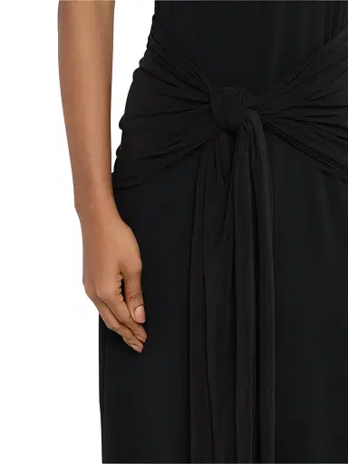 JBQ Women's Rory Jersey Tie-Front Midi-Dress - Black | Thumbnail 5 JBQ Women's Rory Jersey Tie-Front Midi-Dress - Black | Thumbnail 5