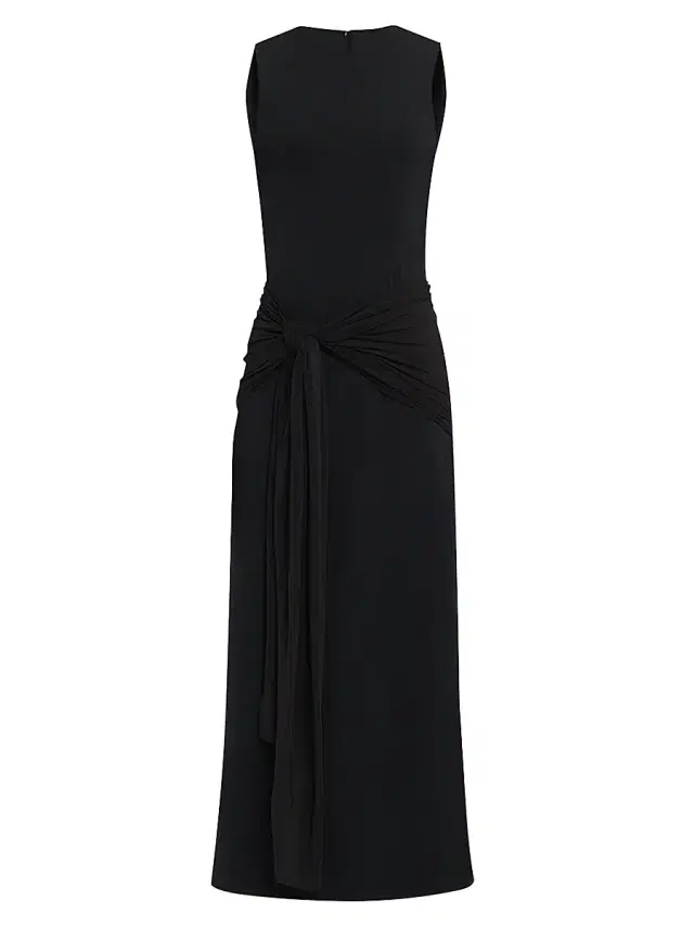 JBQ Women's Rory Jersey Tie-Front Midi-Dress - Black