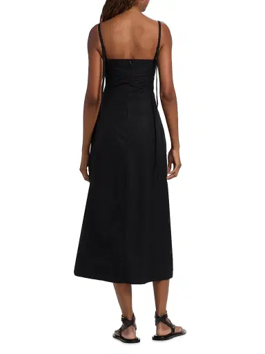Co Women's Bustier Cotton Midi-Dress - Black - Size Medium | Thumbnail 5