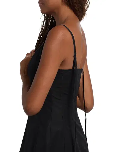 Co Women's Bustier Cotton Midi-Dress - Black - Size Medium | Thumbnail 6