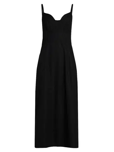 Co Women's Bustier Cotton Midi-Dress - Black - Size Medium | Thumbnail 1