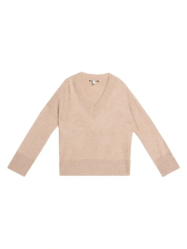Women's Brushed Cashmere V-Neck Sweater - Cappuccino