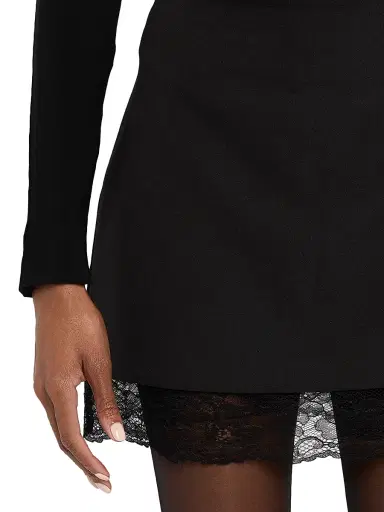 Toccin Women's Leland Lace Combo Miniskirt - Jet | Thumbnail 5 Toccin Women's Leland Lace Combo Miniskirt - Jet | Thumbnail 5