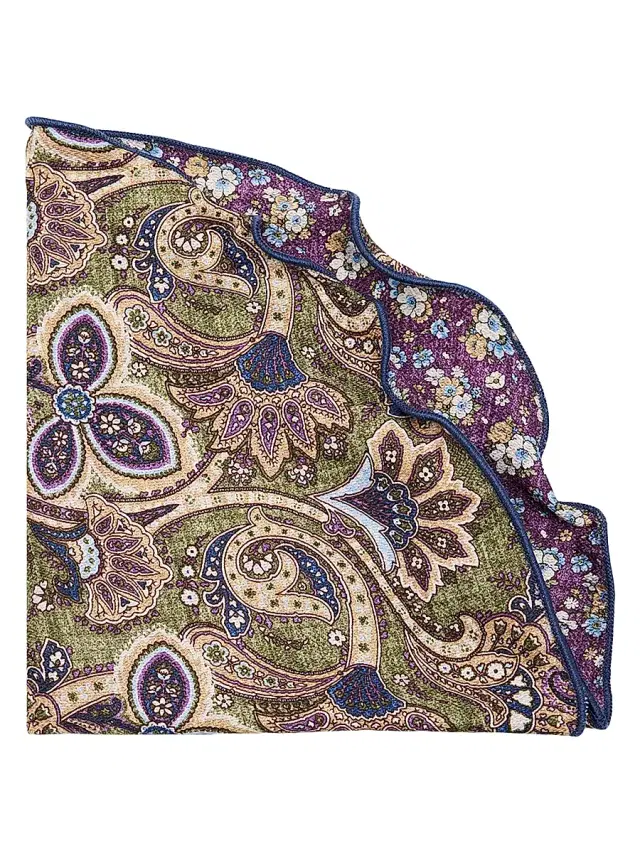 Men's Silk Reversible Pocket Circle - Olive