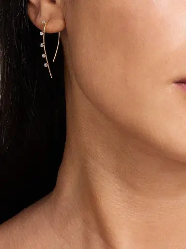 Lana Women's 14K White Gold & 0.22 TCW Diamond Hoop Earrings - White Gold | Thumbnail 2 Lana Women's 14K White Gold & 0.22 TCW Diamond Hoop Earrings - White Gold | Thumbnail 2