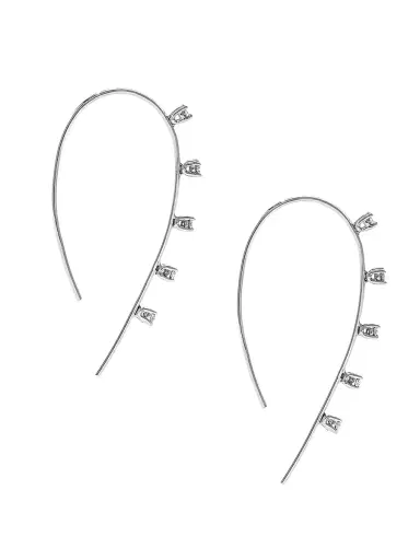 Lana Women's 14K White Gold & 0.22 TCW Diamond Hoop Earrings - White Gold | Thumbnail 1 Lana Women's 14K White Gold & 0.22 TCW Diamond Hoop Earrings - White Gold | Thumbnail 1