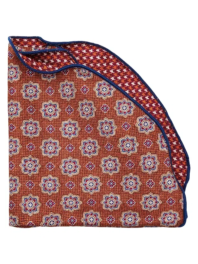 Edward Armah Men's Silk Reversible Pocket Circle - Red