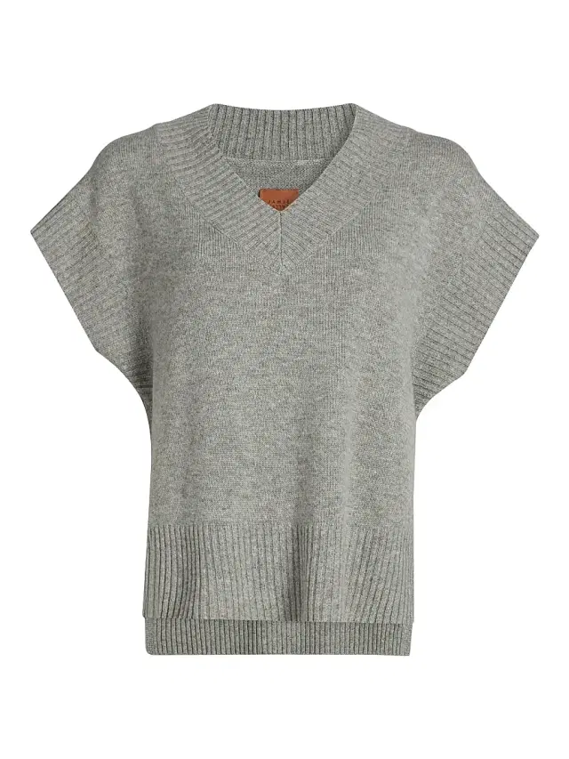 Jamie Haller Women's The Sweater Cashmere-Wool Vest - Heather