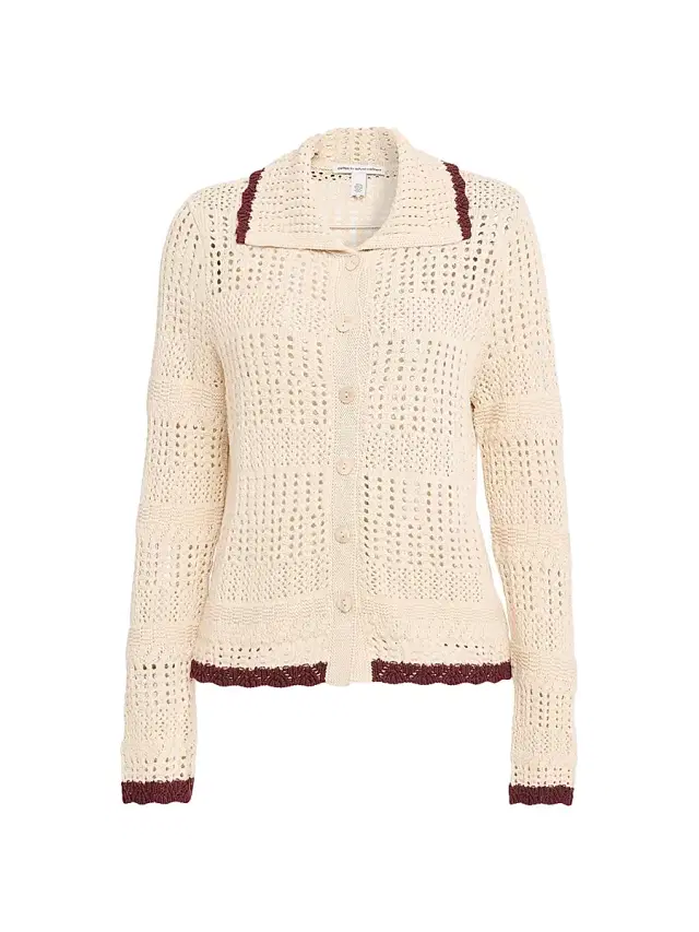 Women's Cotton Pointelle Cardigan - Natural