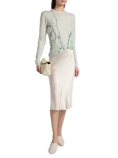 Jason Wu Collection Women's Watercolor Floral Merino Wool Slim-Fit Sweater - Light Jade Multi - Size XS | Thumbnail 2 Jason Wu Collection Women's Watercolor Floral Merino Wool Slim-Fit Sweater - Light Jade Multi - Size XS | Thumbnail 2
