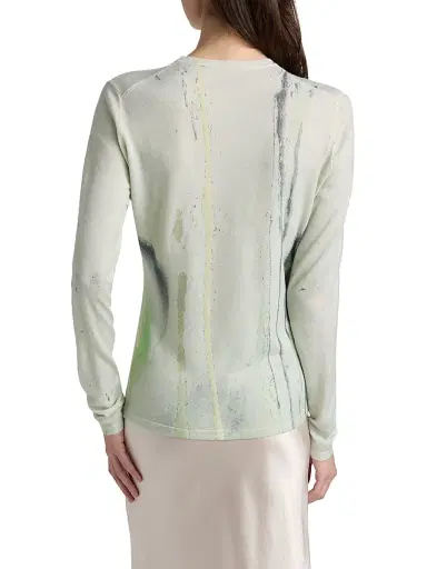 Jason Wu Collection Women's Watercolor Floral Merino Wool Slim-Fit Sweater - Light Jade Multi - Size XS | Thumbnail 5 Jason Wu Collection Women's Watercolor Floral Merino Wool Slim-Fit Sweater - Light Jade Multi - Size XS | Thumbnail 5