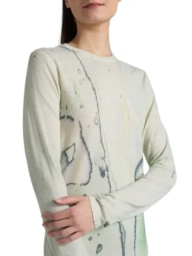 Jason Wu Collection Women's Watercolor Floral Merino Wool Slim-Fit Sweater - Light Jade Multi - Size XS | Thumbnail 6 Jason Wu Collection Women's Watercolor Floral Merino Wool Slim-Fit Sweater - Light Jade Multi - Size XS | Thumbnail 6