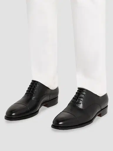 Kiton Men's Leather Cap-Toe Oxfords - Black | Thumbnail 2