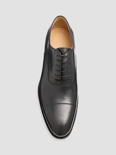 Kiton Men's Leather Cap-Toe Oxfords - Black | Thumbnail 6