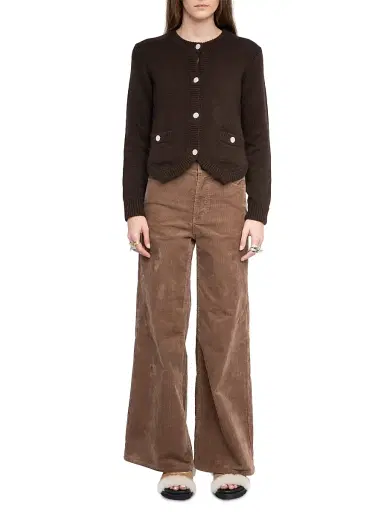 Zadig & Voltaire Women's Westia Bijoux Cashmere Cardigan - Dark Chocolate - Size Medium | Thumbnail 2 Zadig & Voltaire Women's Westia Bijoux Cashmere Cardigan - Dark Chocolate - Size Medium | Thumbnail 2