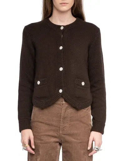 Zadig & Voltaire Women's Westia Bijoux Cashmere Cardigan - Dark Chocolate - Size Medium | Thumbnail 3 Zadig & Voltaire Women's Westia Bijoux Cashmere Cardigan - Dark Chocolate - Size Medium | Thumbnail 3
