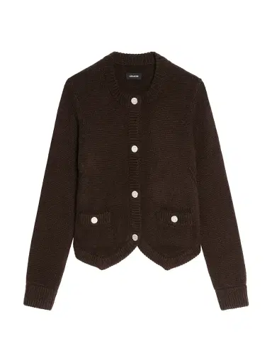 Zadig & Voltaire Women's Westia Bijoux Cashmere Cardigan - Dark Chocolate - Size Medium | Thumbnail 1 Zadig & Voltaire Women's Westia Bijoux Cashmere Cardigan - Dark Chocolate - Size Medium | Thumbnail 1